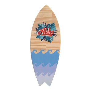 Placa Decorativa em Madeira de Pinus Prancha de Surf Aloha