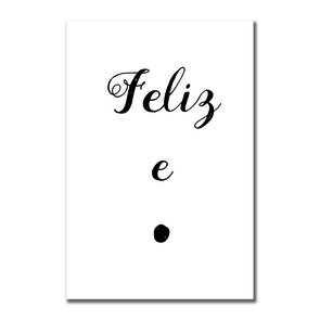 Placa Decorativa Feliz e Ponto Placa Decorativa Feliz e Ponto