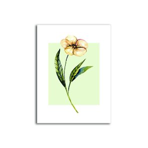 Placa Decorativa Flor com Fundo Branco e Verde Placa Decorativa Flor com Fundo Branco e Verde