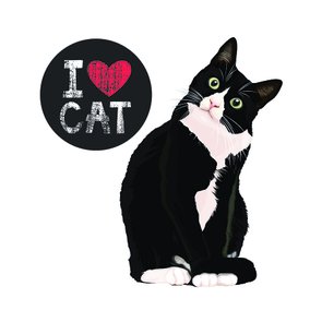 Placa Decorativa Gato Frase: "I Love Cat" Placa Decorativa Gato Frase: "I Love Cat"