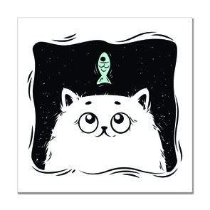 Placa Decorativa Gato quer Peixe Placa Decorativa Gato quer Peixe