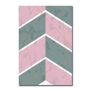 Placa Decorativa Geométrico Cinza Com Rosa Placa Decorativa Geométrico Cinza Com Rosa
