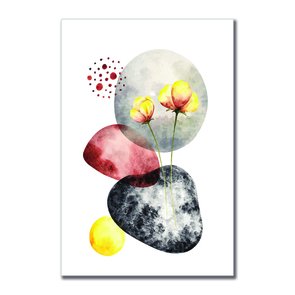 Placa Decorativa Geométrico Flor Amarela Placa Decorativa Geométrico Flor Amarela