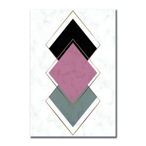 Placa Decorativa Geométrico Losango Rose Placa Decorativa Geométrico Losango Rose