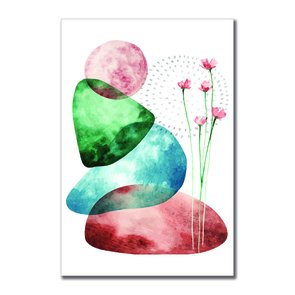 Placa Decorativa Geométrico  Pedras Coloridas Placa Decorativa Geométrico  Pedras Coloridas