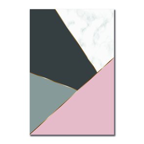 Placa Decorativa Geométrico Tons De Cinza Com Rosa Placa Decorativa Geométrico Tons De Cinza Com Rosa