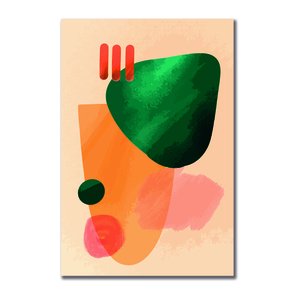 Placa Decorativa Geométrico Verde Com Laranja Placa Decorativa Geométrico Verde Com Laranja