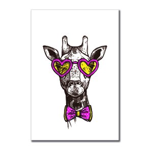 Placa Decorativa Girafa Hipster Placa Decorativa Girafa Hipster
