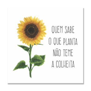 Placa Decorativa Girassol Quem Sabe o que Planta Não teme a Colheita Placa Decorativa Girassol Quem Sabe o que Planta Não teme a Colheita