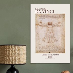 Placa Decorativa Homem Vitruviano de Leonardo da Vinci Placa Decorativa Homem Vitruviano de Leonardo da Vinci