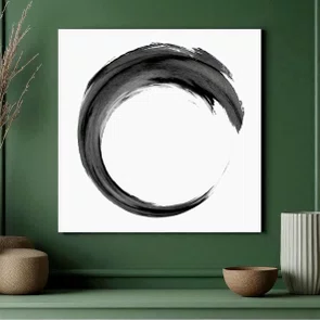 Placa Decorativa Inku Traço de Tinta Enso no Estilo Sumiê