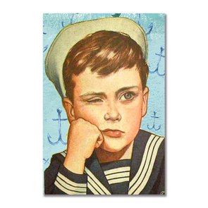 Placa Decorativa Jovem Marinheiro Entediado Placa Decorativa Jovem Marinheiro Entediado