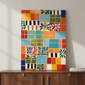 Placa Decorativa Ladrilho Abstrato Estilo Modern Heritage