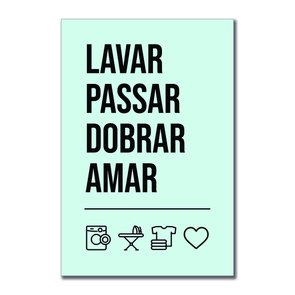Placa Decorativa Lavanderia Lavar Passar Dobrar Amar Placa Decorativa Lavanderia Lavar Passar Dobrar Amar