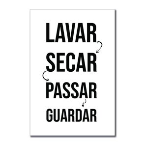 Placa Decorativa Lavanderia Lavar Secar Passar Guardar Placa Decorativa Lavanderia Lavar Secar Passar Guardar