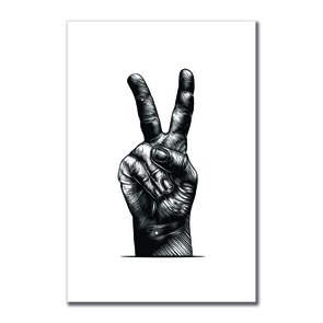 Placa Decorativa Mão Paz e Amor Placa Decorativa Mão Paz e Amor