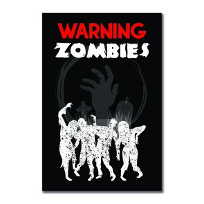 Placa Decorativa Nerd Geek para Porta Aviso Warning Zombies Placa Decorativa Nerd Geek para Porta Aviso Warning Zombies