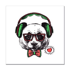 Placa Decorativa Panda Hipster Placa Decorativa Panda Hipster