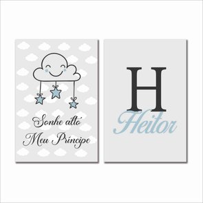 Kit 2 Placa Decorativa Personalizada Infantil Sonhe Alto Meu Príncipe Kit 2 Placa Decorativa Personalizada Infantil Sonhe Alto Meu Príncipe