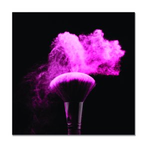 Placa Decorativa Pincel Com Pó Rosa Placa Decorativa Pincel Com Pó Rosa