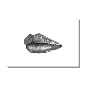 Placa Decorativa Preto e Branco Boca Placa Decorativa Preto e Branco Boca