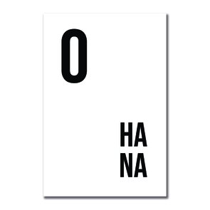 Placa Decorativa Preto e Branco Palavra Ohana Placa Decorativa Preto e Branco Palavra Ohana