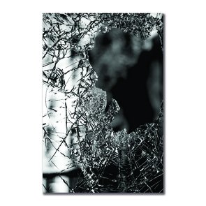 Placa Decorativa Preto e Branco Vidro Quebrado Placa Decorativa Preto e Branco Vidro Quebrado