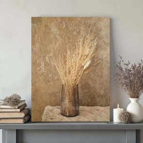 Placa Decorativa Ramo De Grama De Pampas Seco Vintage Placa Decorativa Ramo De Grama De Pampas Seco Vintage