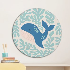 Placa Decorativa Redonda Animais Baleia Placa Decorativa Redonda Animais Baleia