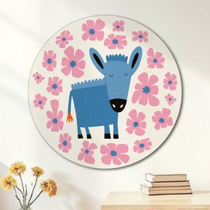 Placa Decorativa Redonda Animais Cavalinho Placa Decorativa Redonda Animais Cavalinho