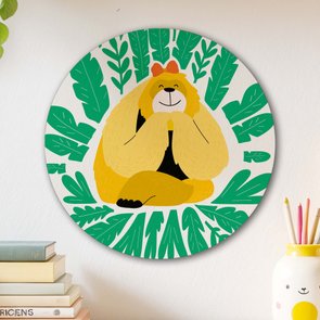 Placa Decorativa Redonda Animais Orangotango Placa Decorativa Redonda Animais Orangotango