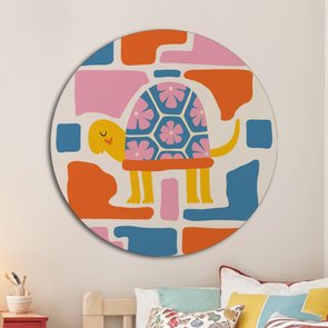 Placa Decorativa Redonda Animais Tartaruga Placa Decorativa Redonda Animais Tartaruga