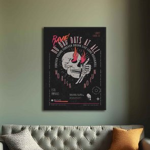 Placa Decorativa Rock And Roll Crânio No Bad Days At All Placa Decorativa Rock And Roll Crânio No Bad Days At All