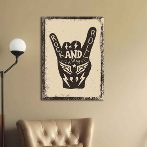 Placa Decorativa Rock And Roll Hand Placa Decorativa Rock And Roll Hand