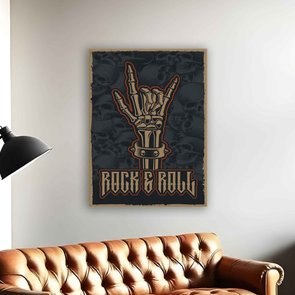 Placa Decorativa Rock And Roll Mão Esqueleto Placa Decorativa Rock And Roll Mão Esqueleto