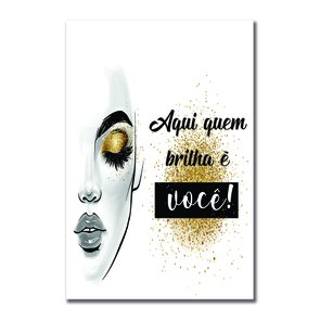 Placa Decorativa Salão De Beleza Aqui Quem Brilha É Você Placa Decorativa Salão De Beleza Aqui Quem Brilha É Você