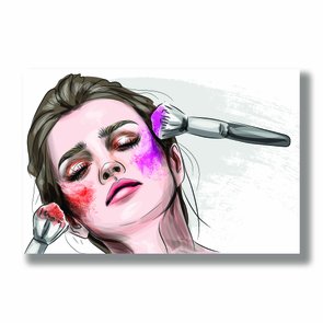 Placa Decorativa Salão De Beleza Mulher Se Maquiando Placa Decorativa Salão De Beleza Mulher Se Maquiando