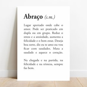 Placa Decorativa Significado da Palavra Abraço Placa Decorativa Significado da Palavra Abraço