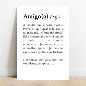 Placa Decorativa Significado da Palavra Amigo(a) Placa Decorativa Significado da Palavra Amigo(a)