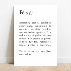 Placa Decorativa Significado da Palavra Fé Placa Decorativa Significado da Palavra Fé