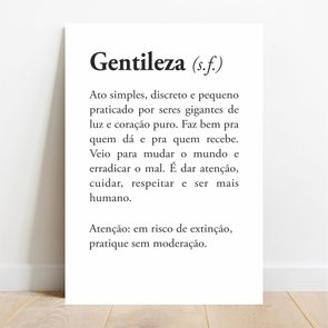 Placa Decorativa Significado da Palavra Gentileza Placa Decorativa Significado da Palavra Gentileza