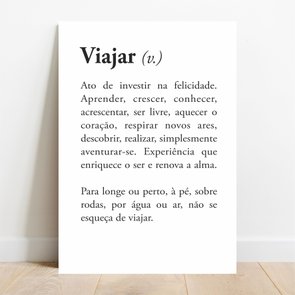 Placa Decorativa Significado da Palavra Viajar Placa Decorativa Significado da Palavra Viajar