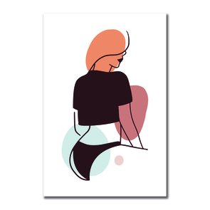 Placa Decorativa Silhueta Blusa Preta Placa Decorativa Silhueta Blusa Preta