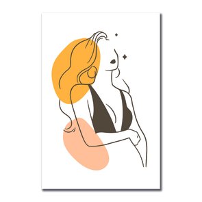 Placa Decorativa Silhueta Cabelo Amarelo Placa Decorativa Silhueta Cabelo Amarelo