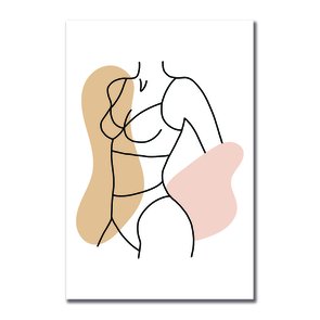 Placa Decorativa Silhueta Feminina com Manchas Coloridas Placa Decorativa Silhueta Feminina com Manchas Coloridas