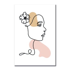 Placa Decorativa Silhueta Flor No Cabelo Placa Decorativa Silhueta Flor No Cabelo