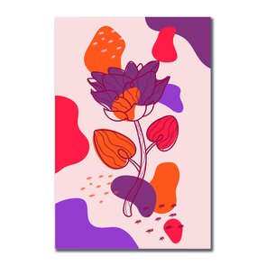 Placa Decorativa Silhueta Flor Roxa Placa Decorativa Silhueta Flor Roxa