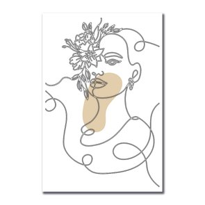 Placa Decorativa Silhueta Linhas Com Flores Placa Decorativa Silhueta Linhas Com Flores