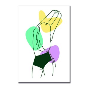 Placa Decorativa Silhueta Mulher Alongando Placa Decorativa Silhueta Mulher Alongando