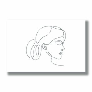 Placa Decorativa Silhueta Perfil Com Olhos Fechados Placa Decorativa Silhueta Perfil Com Olhos Fechados